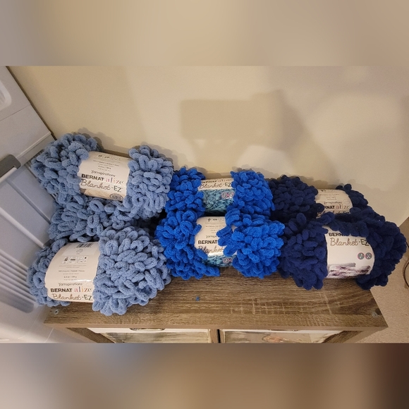 Bernat Other - Bernat Blanket EZ Yarn - Blue Collection, Lot Of 7